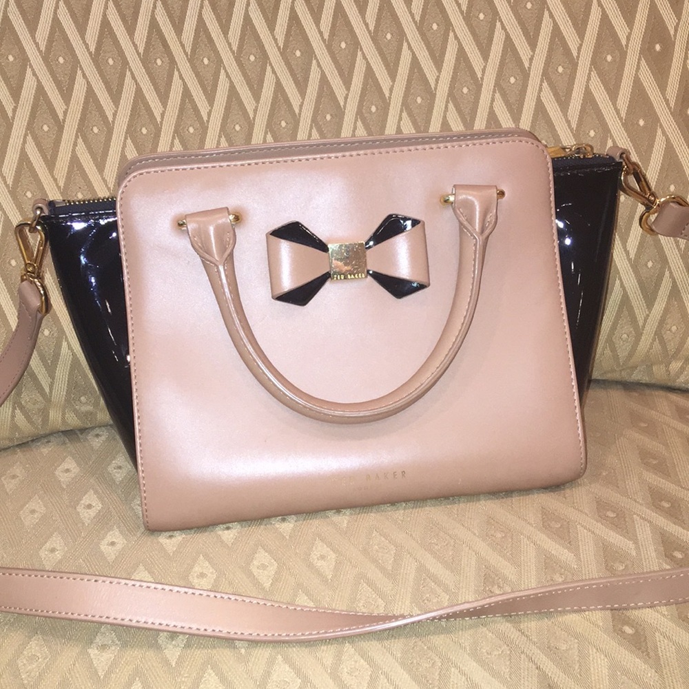 Ted Baker leather crossbody bag (black/taupe)